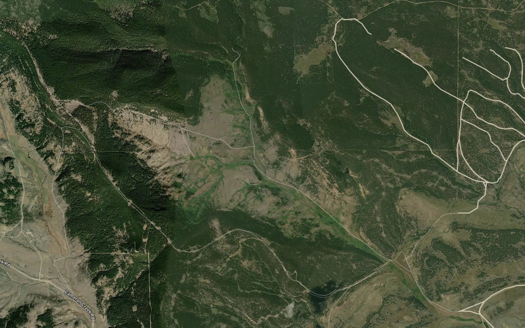 Satellite map of the North Fork Pole Creek