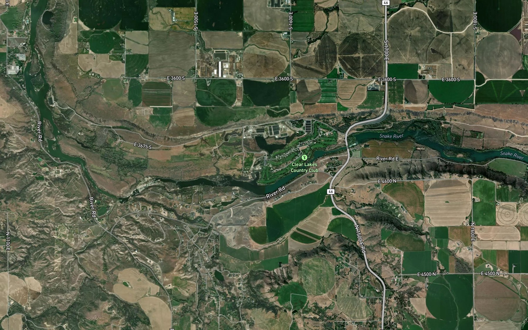Satellite map of the Clear Lakes