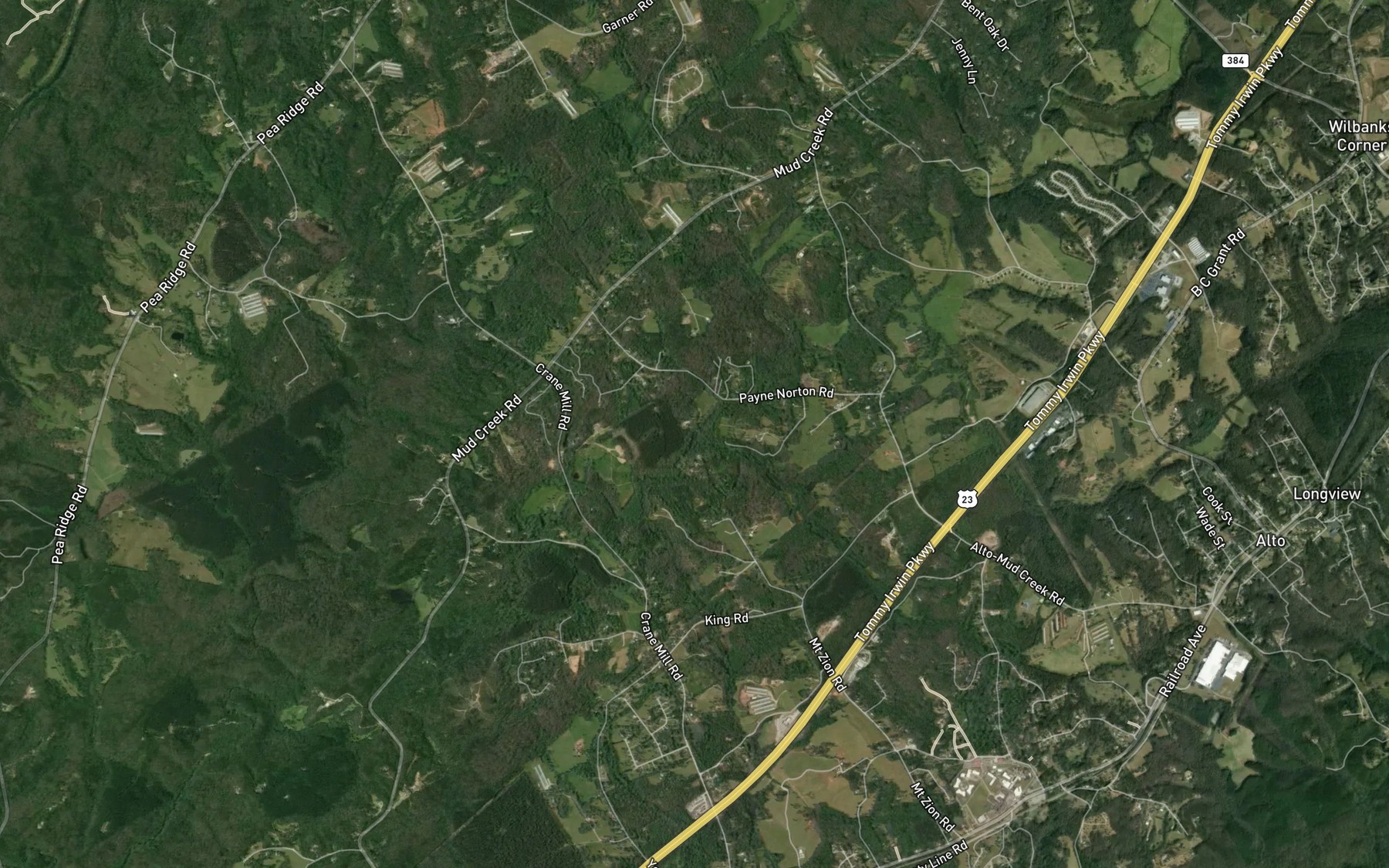 Satellite map of the Wolfpen Branch