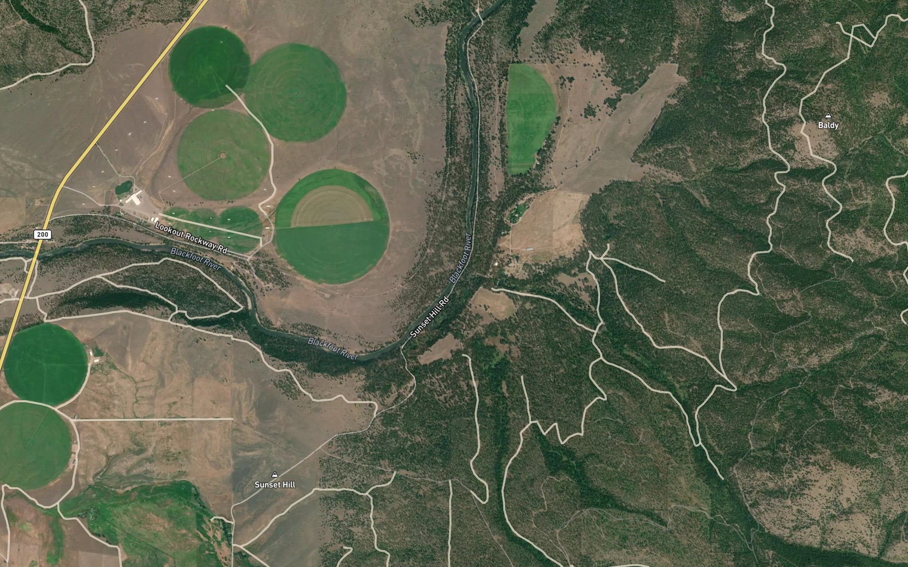 Satellite map of the Fish Creek
