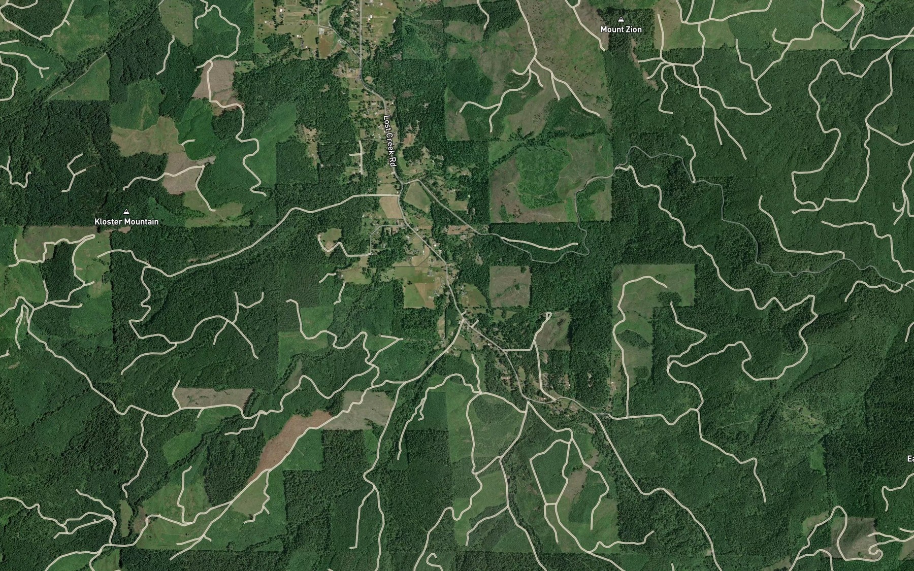 Satellite map of the Gosage Creek