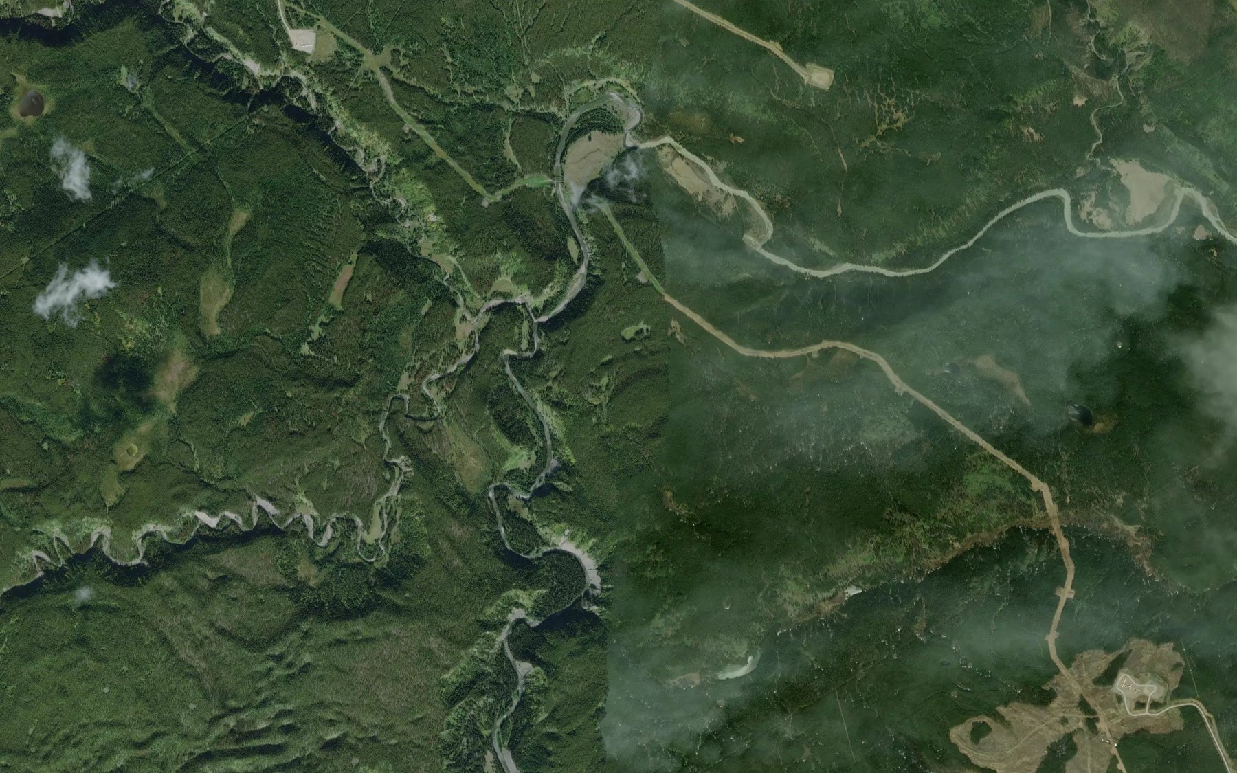 Satellite map of the Dokken Creek