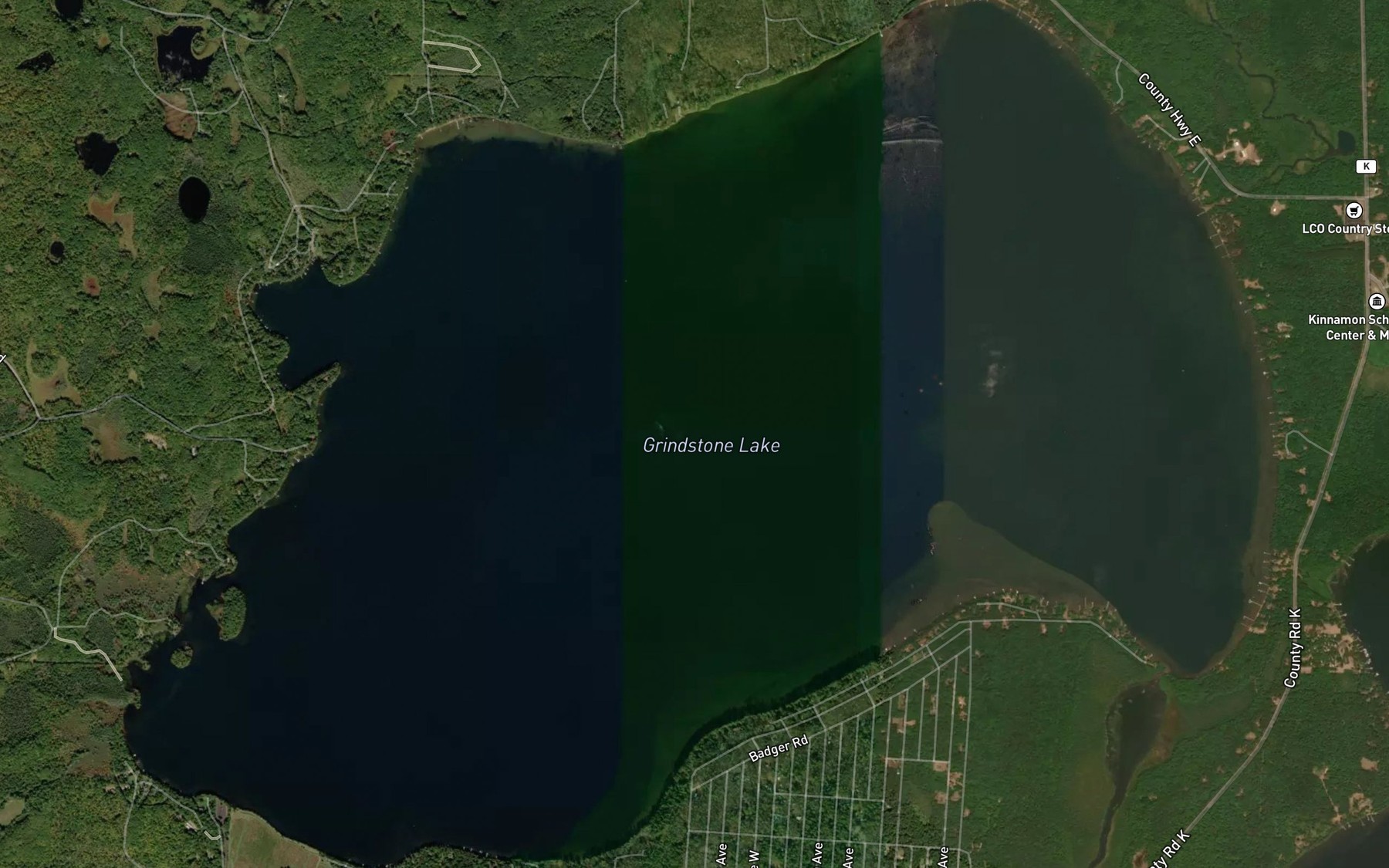 Satellite map of the Grindstone Lake