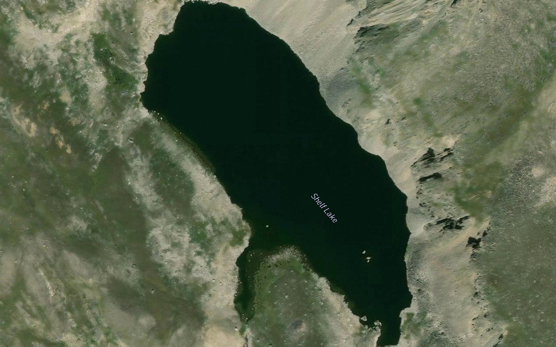Satellite map of the Shelf Lake