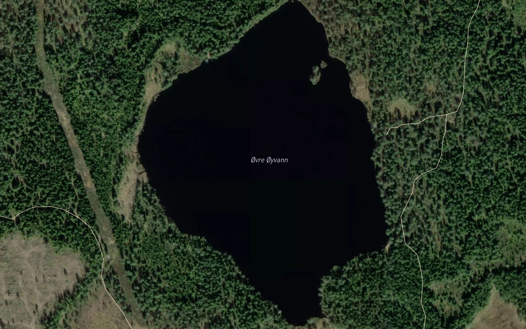 Satellite map of the Oyvatn,ovre