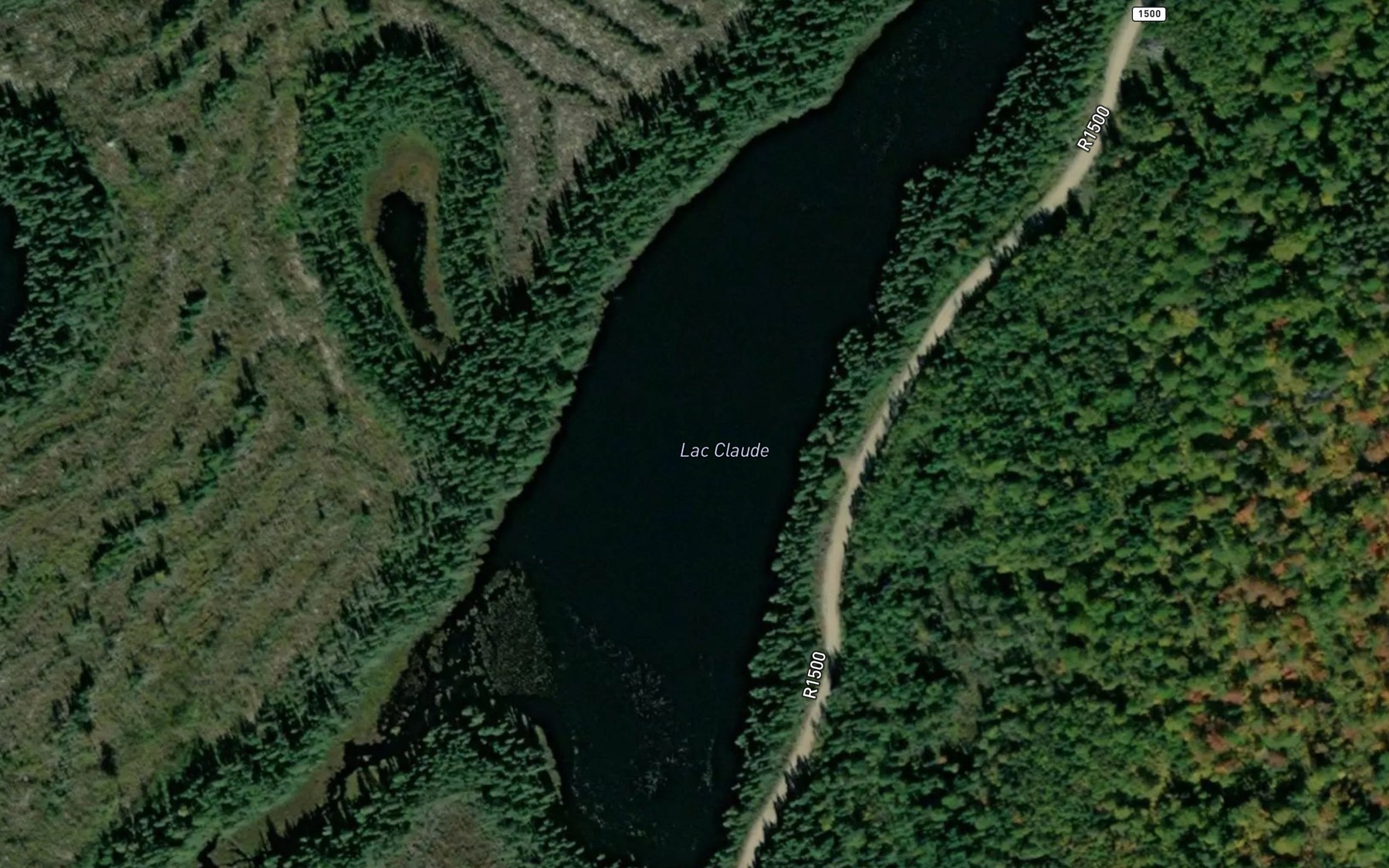 Satellite map of the Lac Claude