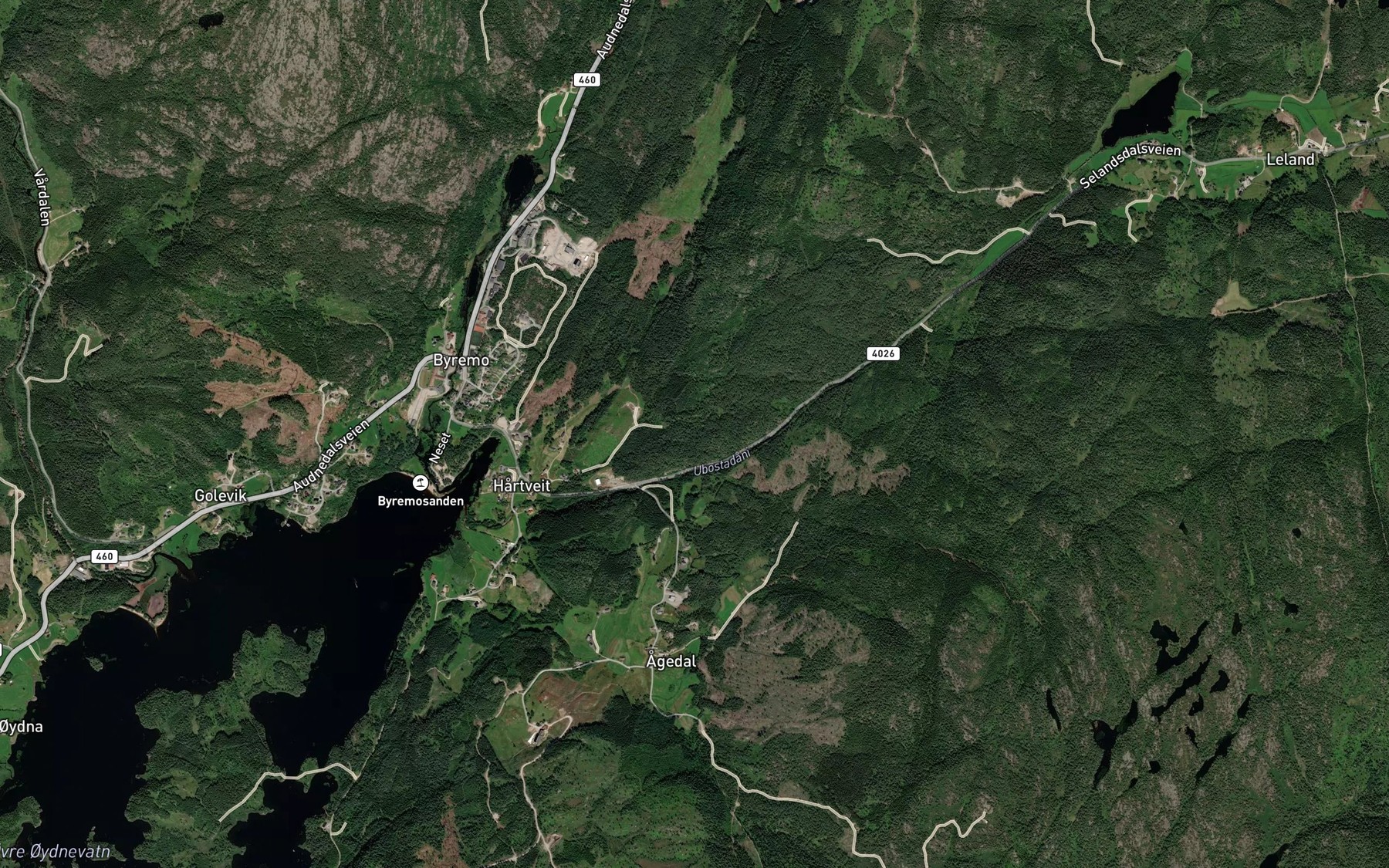 Satellite map of the Traedalsbekkjen