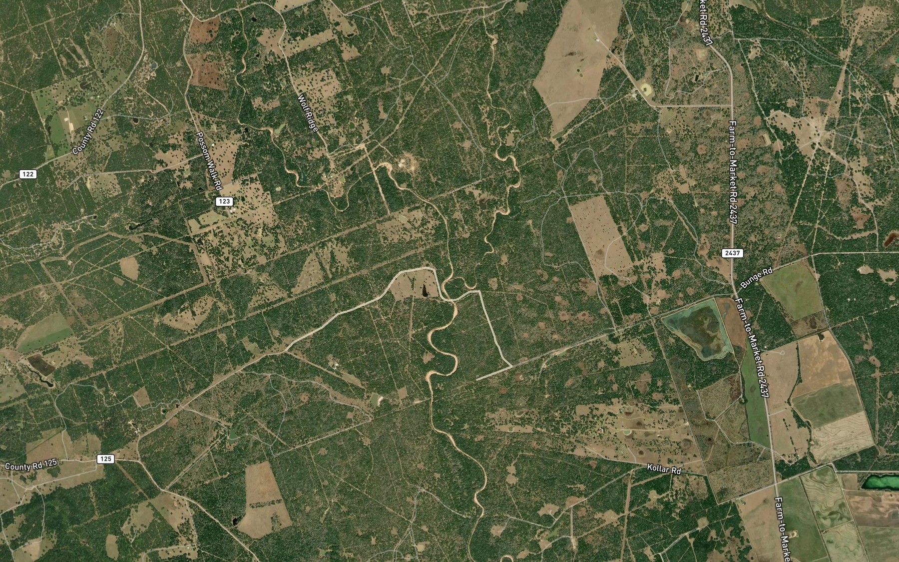 Satellite map of the West Ragsdale Creek