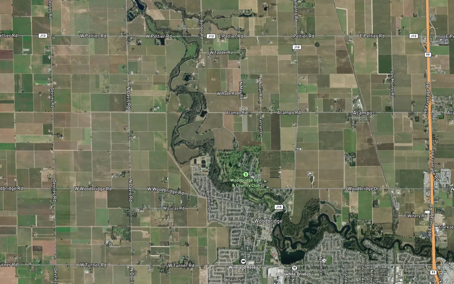 Satellite map of the Oliver Lake (historical)