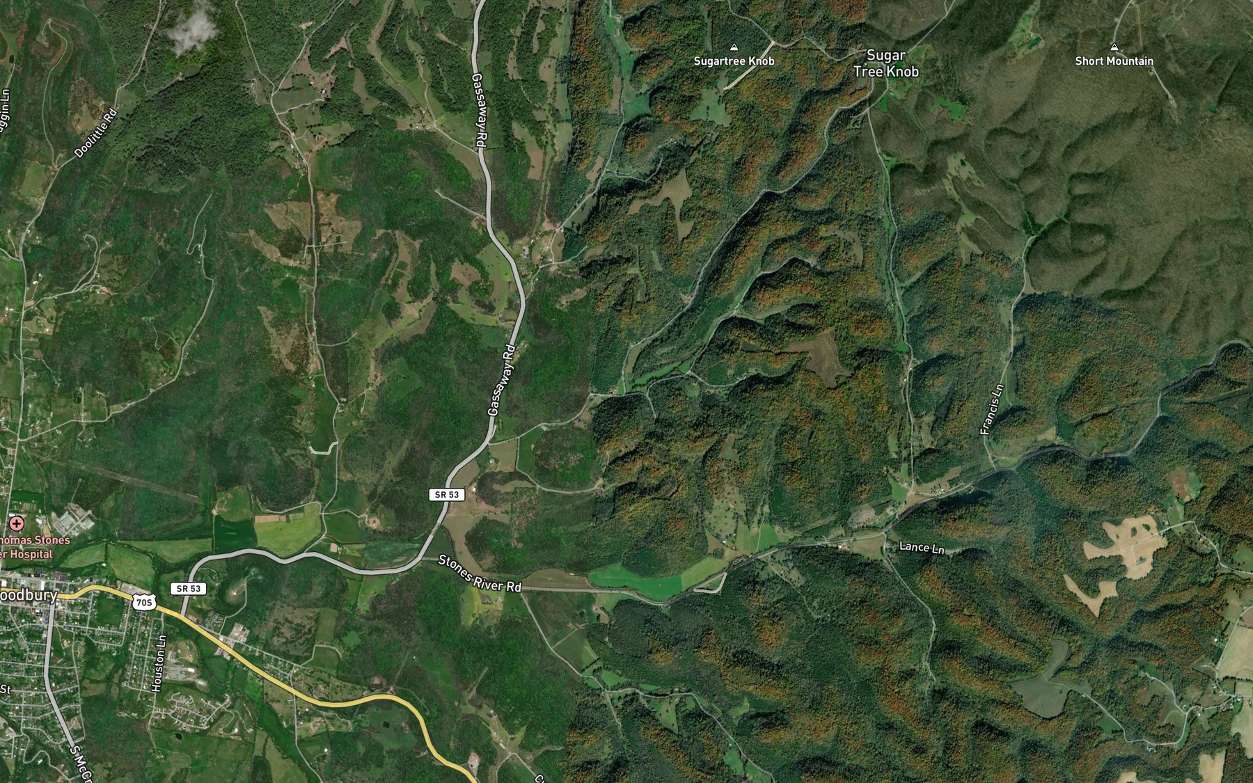 Satellite map of the Seal Hollow Branch
