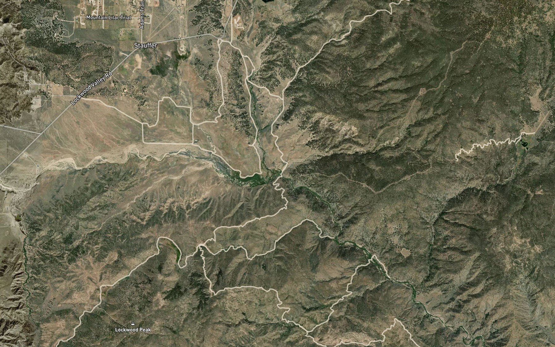 Satellite map of the Seymour Creek