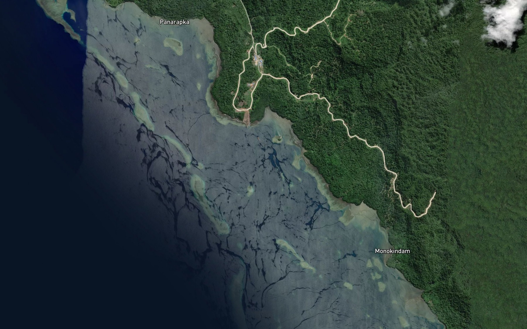 Satellite map of the Rawuawuat Bay