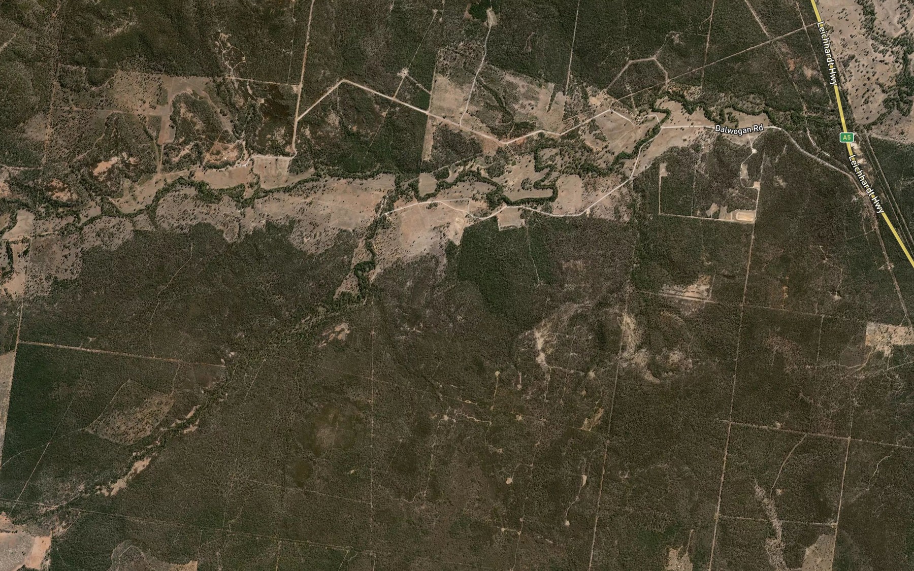 Satellite map of the Camisla Creek