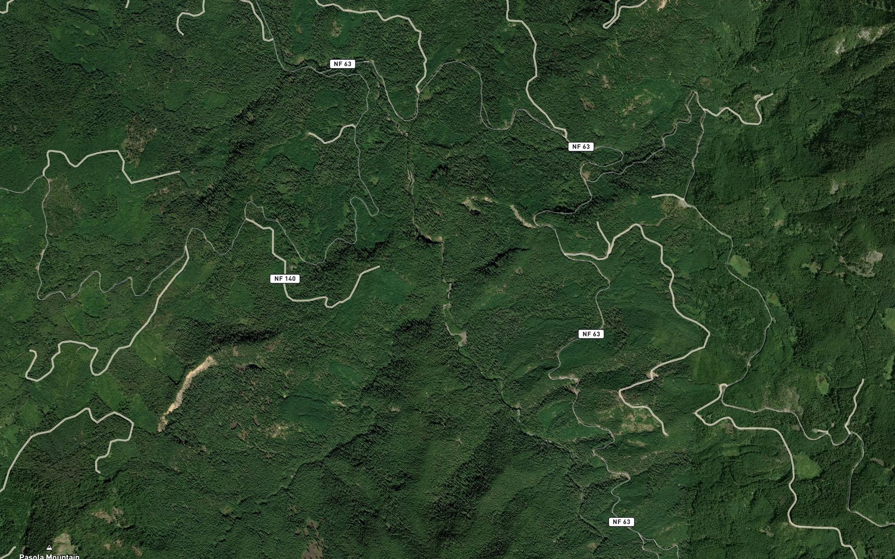 Satellite map of the Dickey Creek
