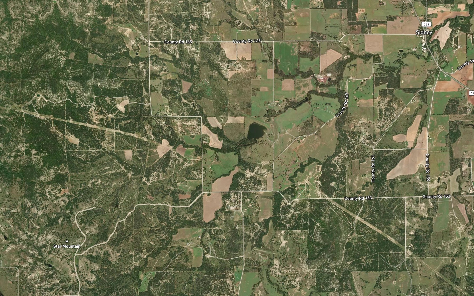 Satellite map of the Little Jimmys Creek