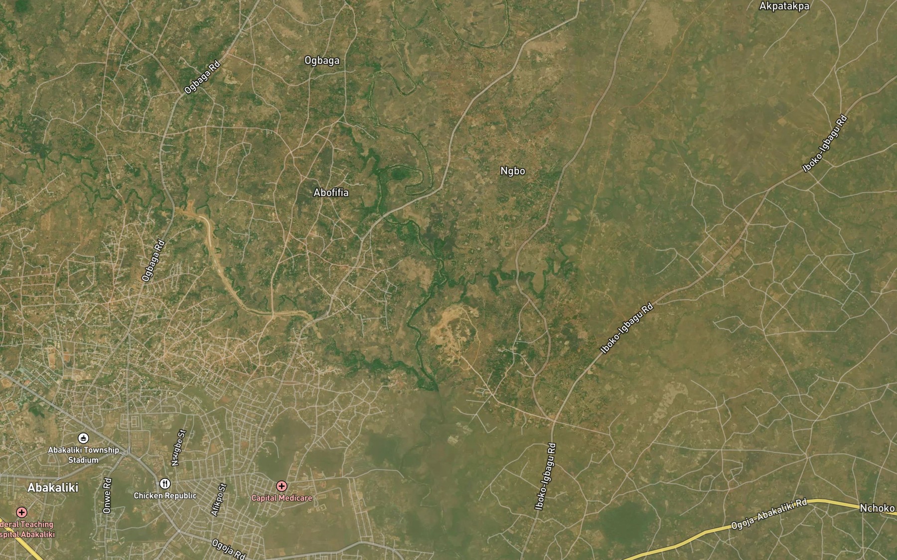 Satellite map of the Ewe