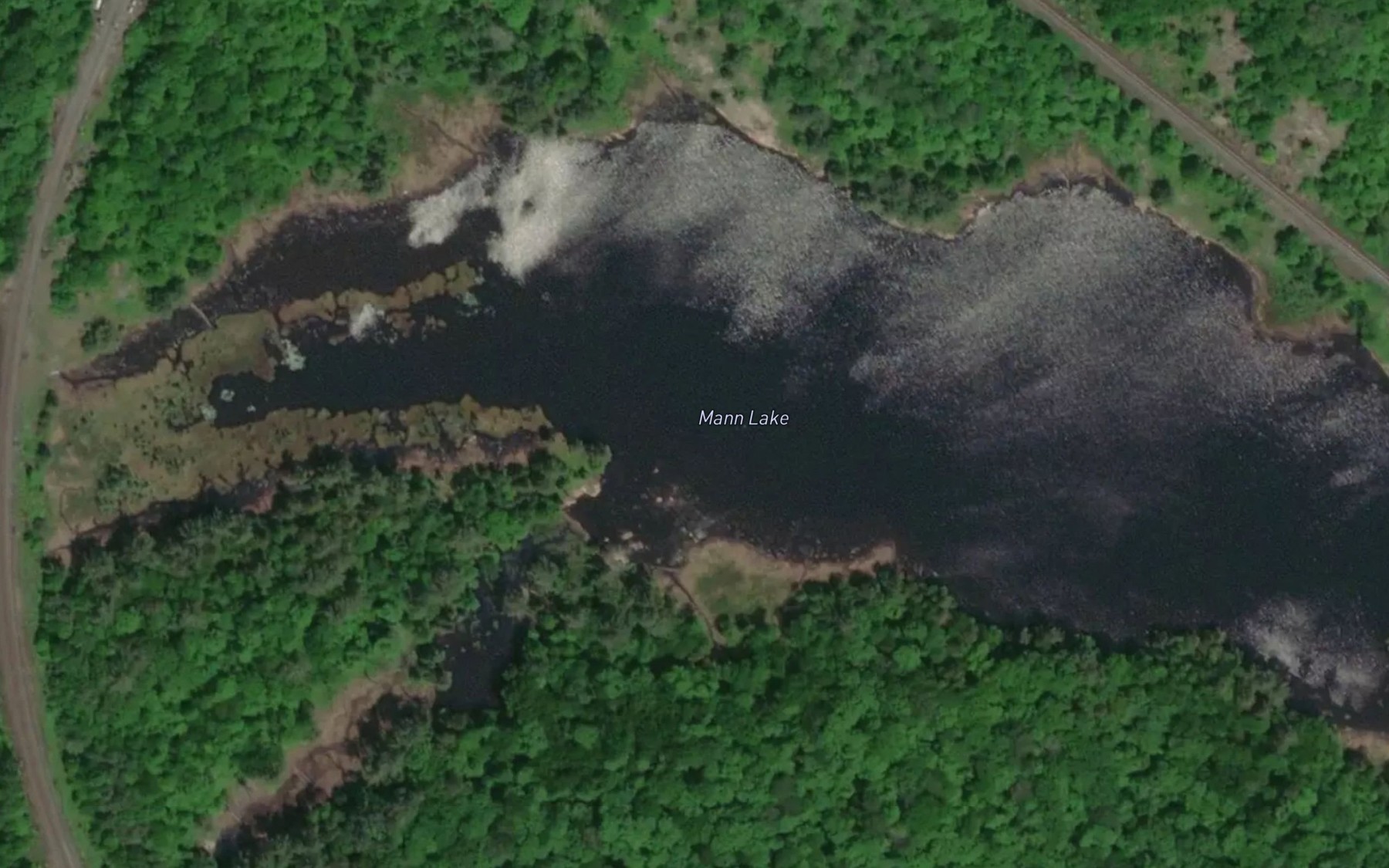 Satellite map of the Mann Lake