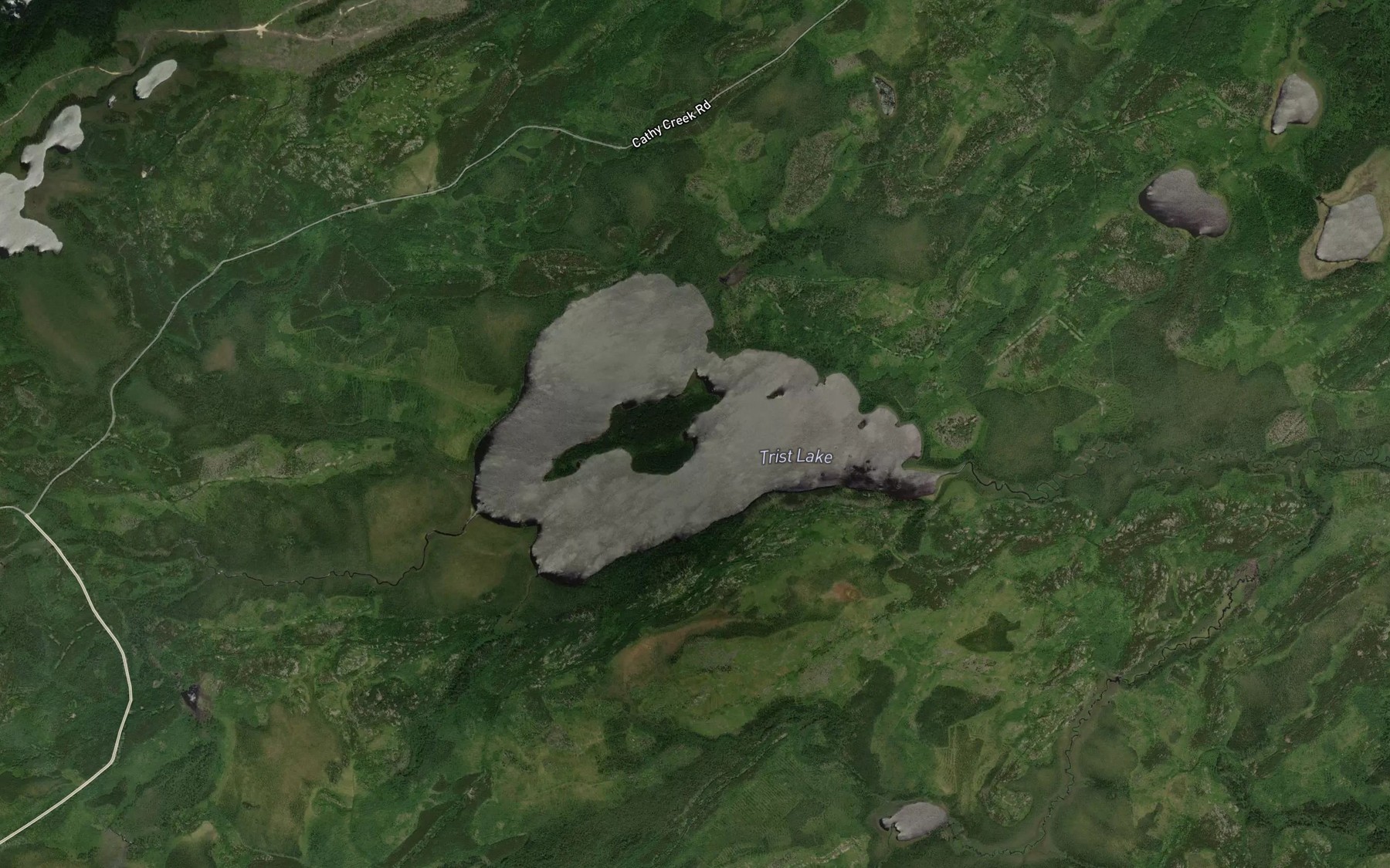 Satellite map of the Trist Lake