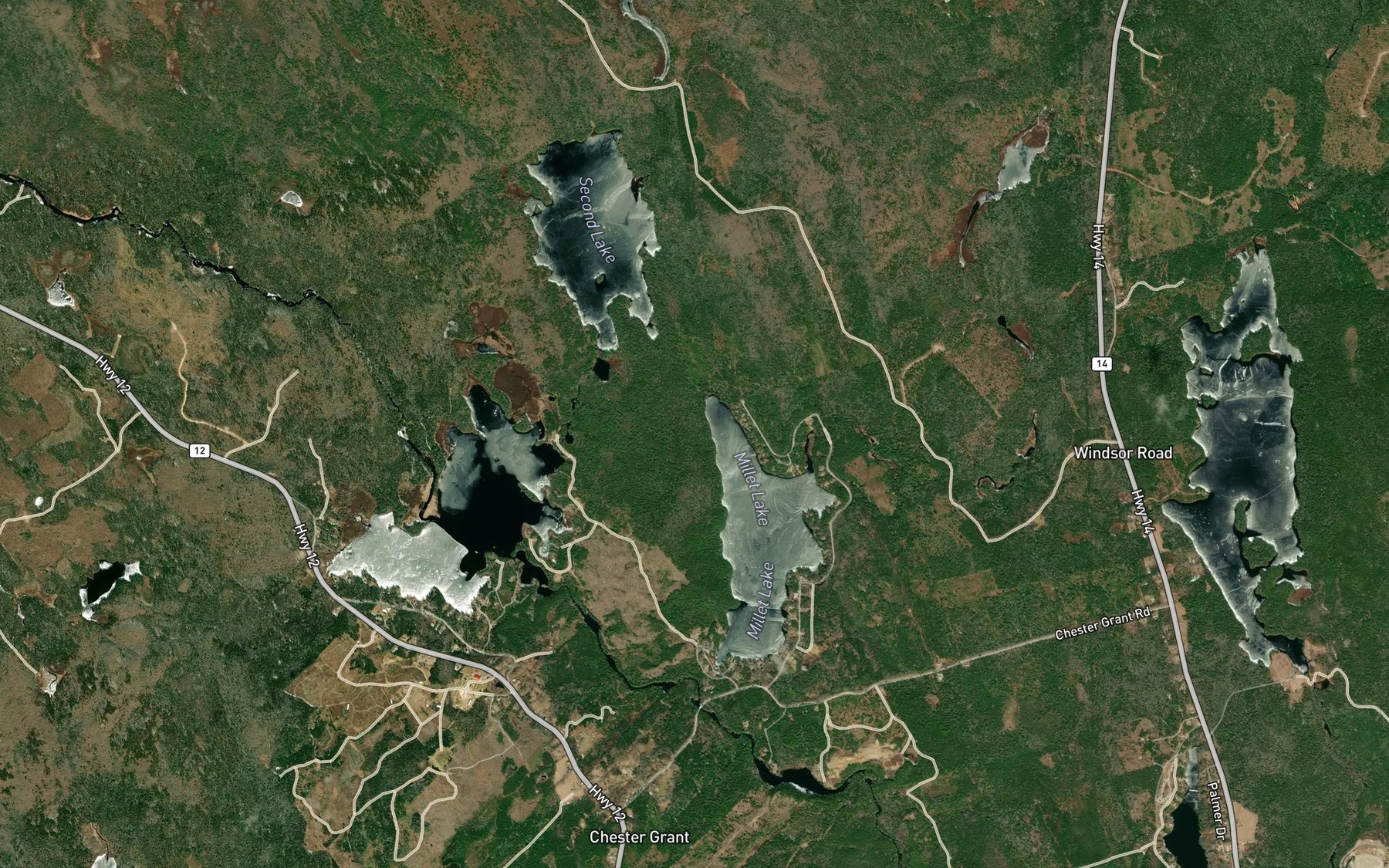 Satellite map of the Roland Brook