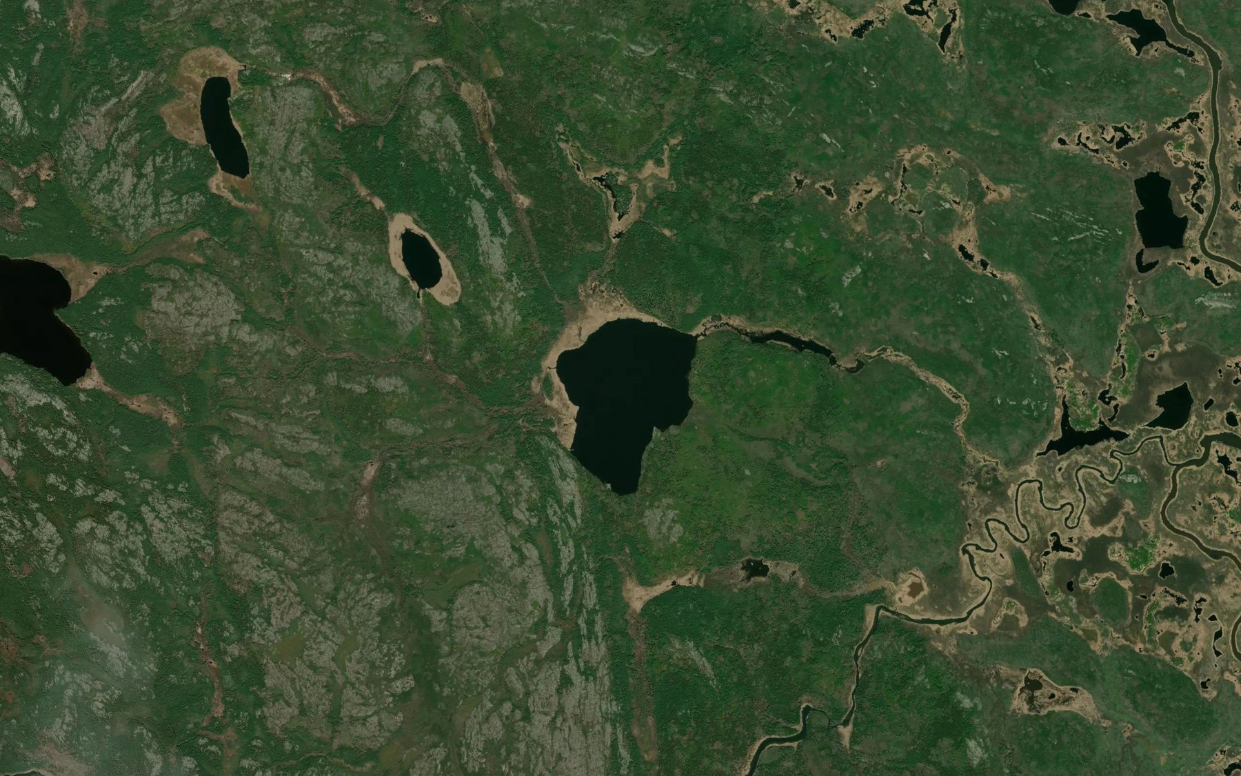 Satellite map of the Little Kakwu Lake
