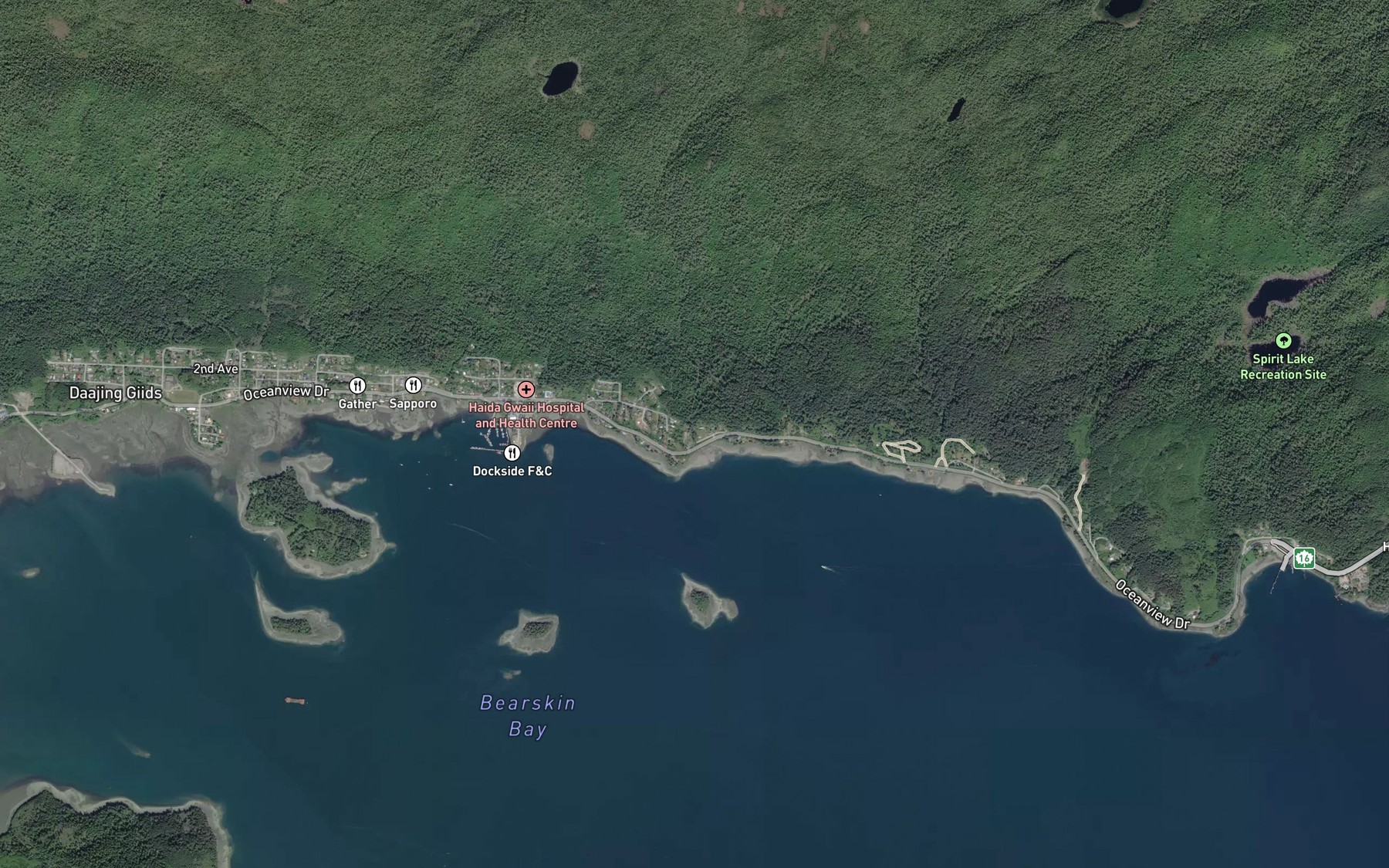 Satellite map of the Charley Valley Creek