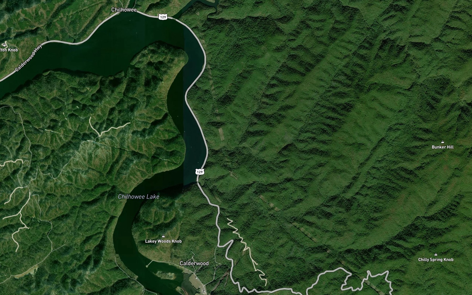 Satellite map of the Blacksmith Branch