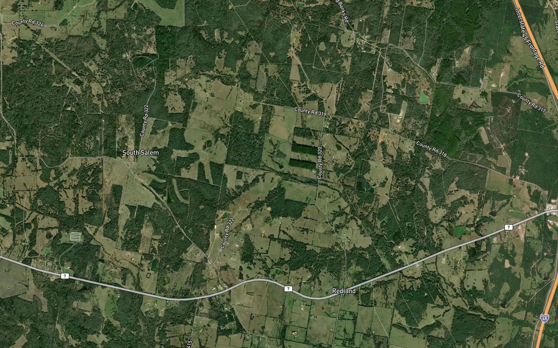 Satellite map of the Curtiss Spring Branch