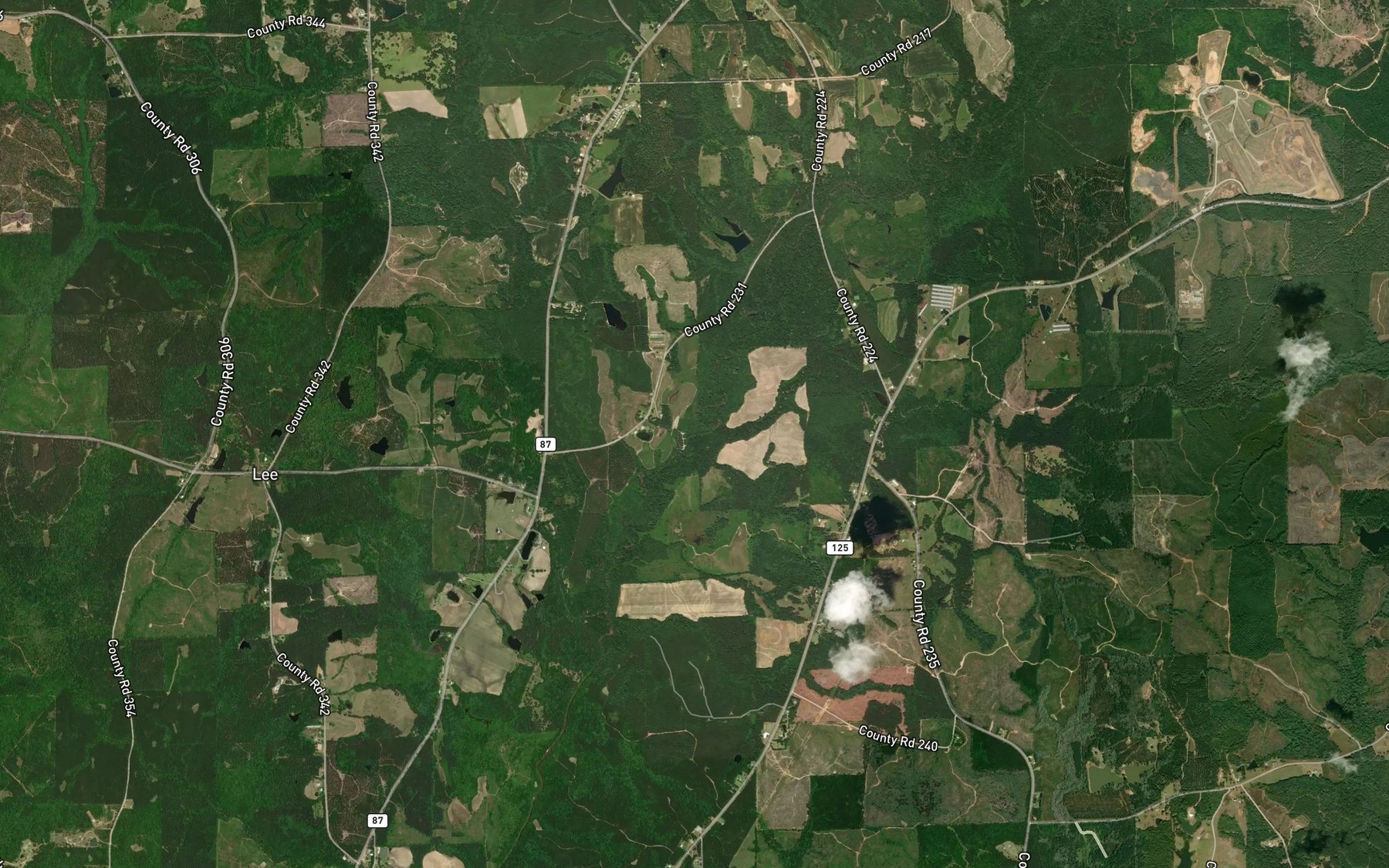 Satellite map of the Hurricane Creek
