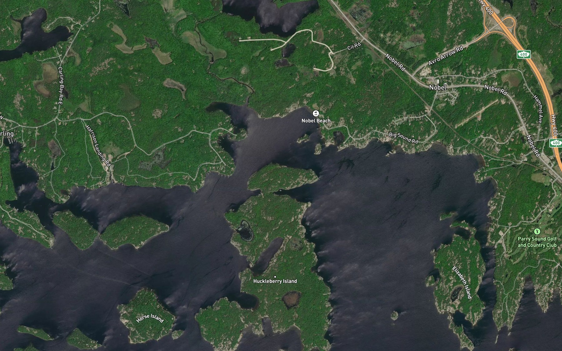Satellite map of the Sawdust Bay