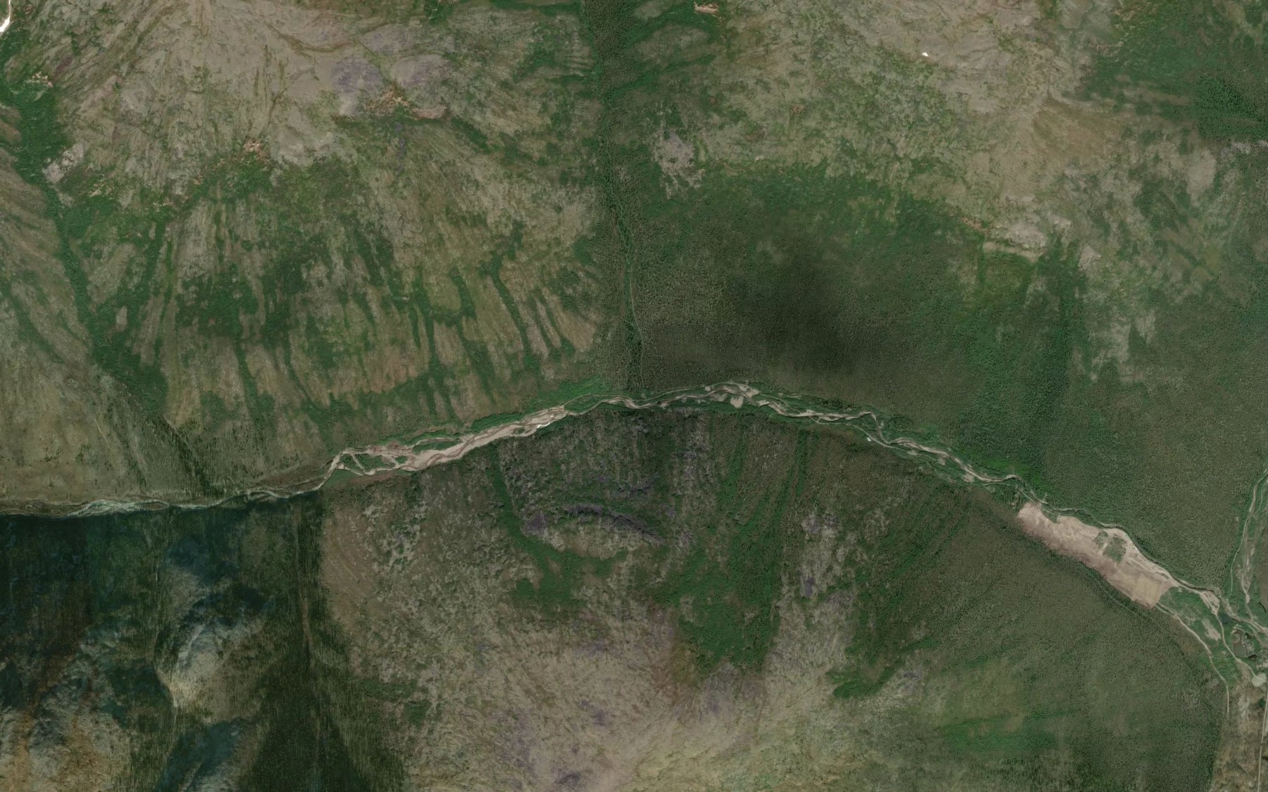 Satellite map of the Zephyr Creek