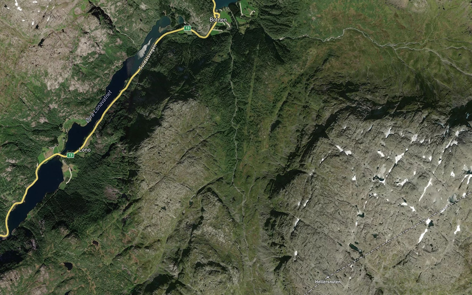 Satellite map of the Botnaelva