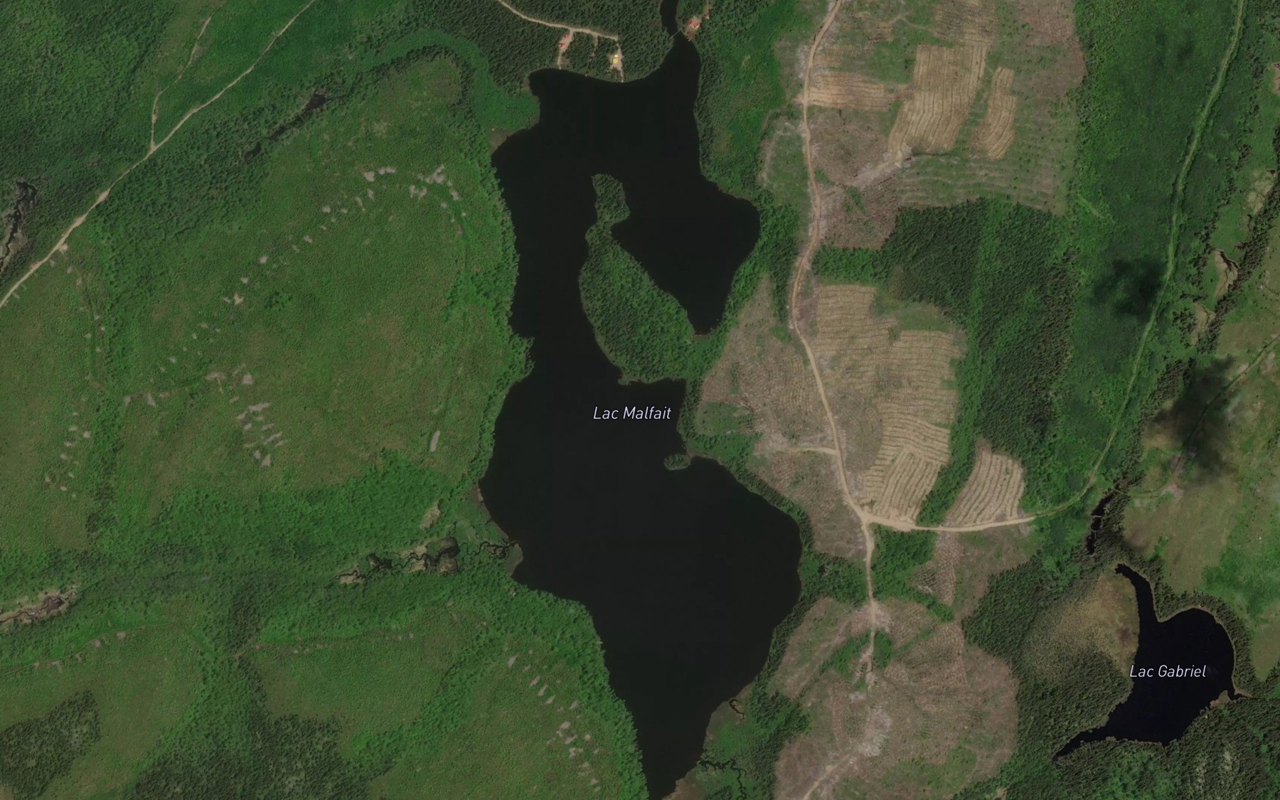 Satellite map of the Lac Malfait