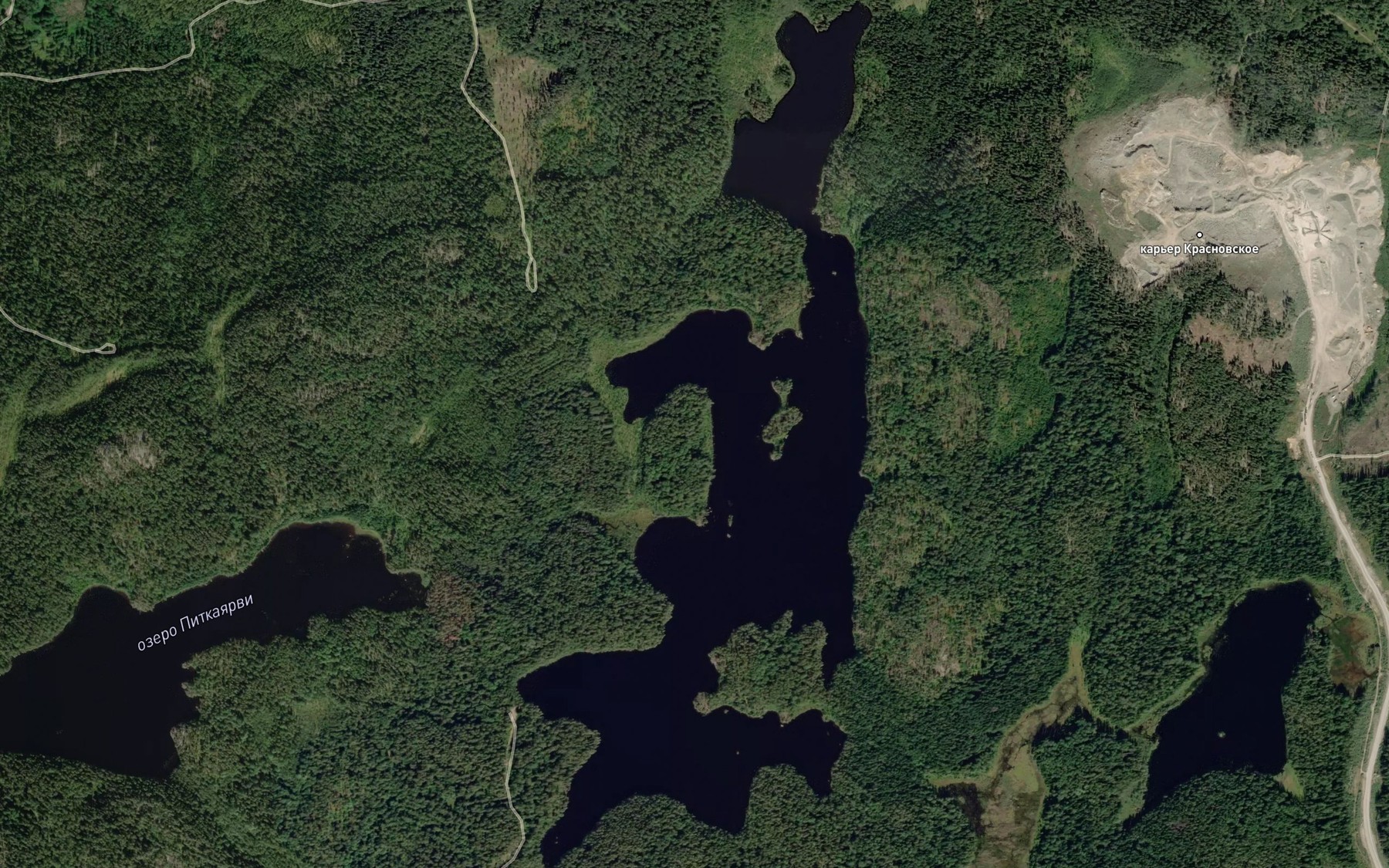 Satellite map of the oz. Bol. Rjaska
