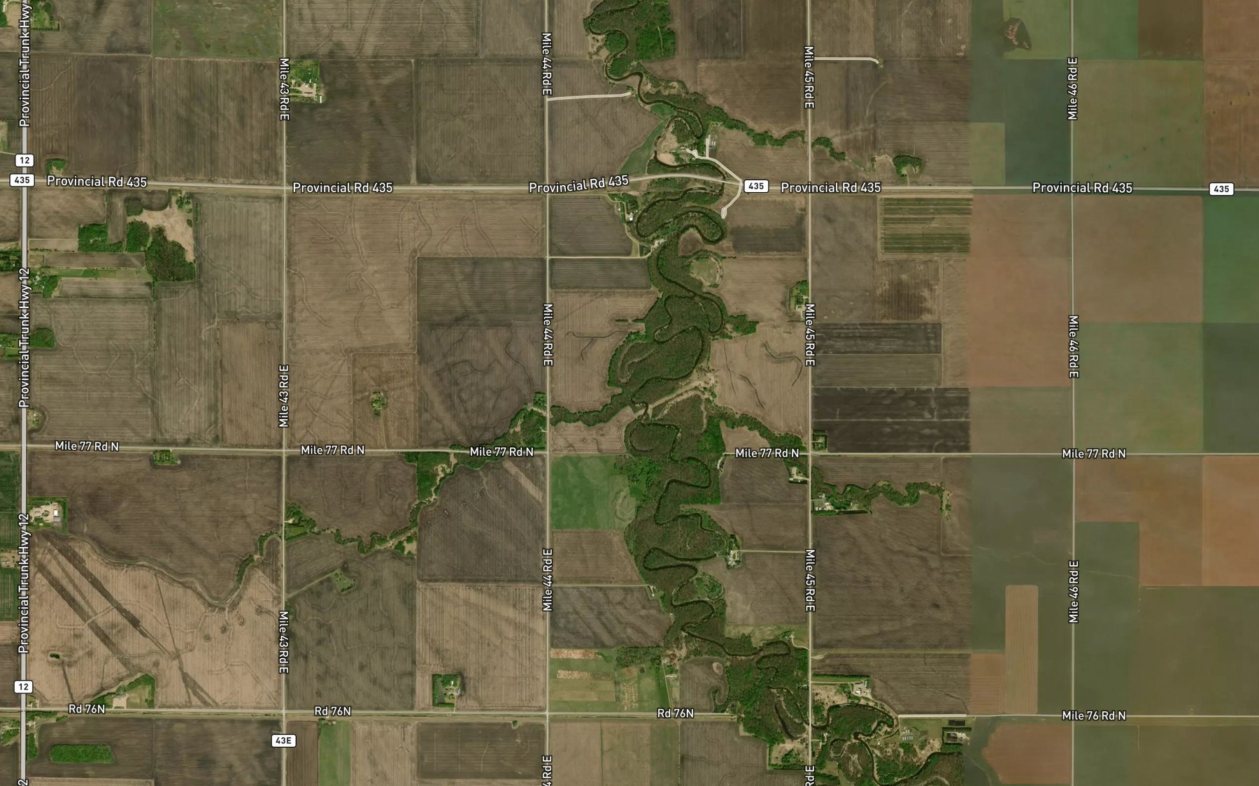 Satellite map of the Beaver Creek
