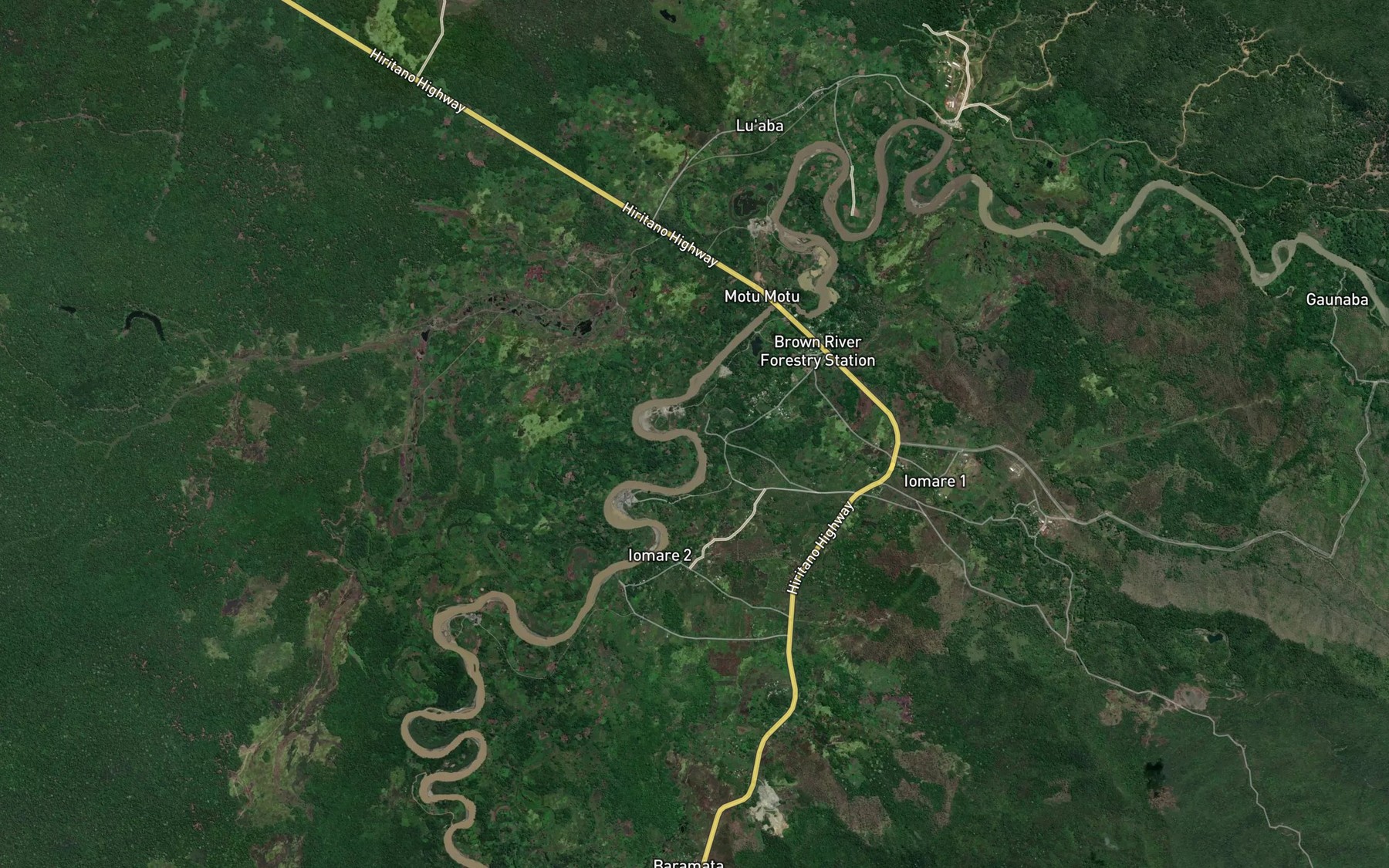 Satellite map of the Iomari Creek