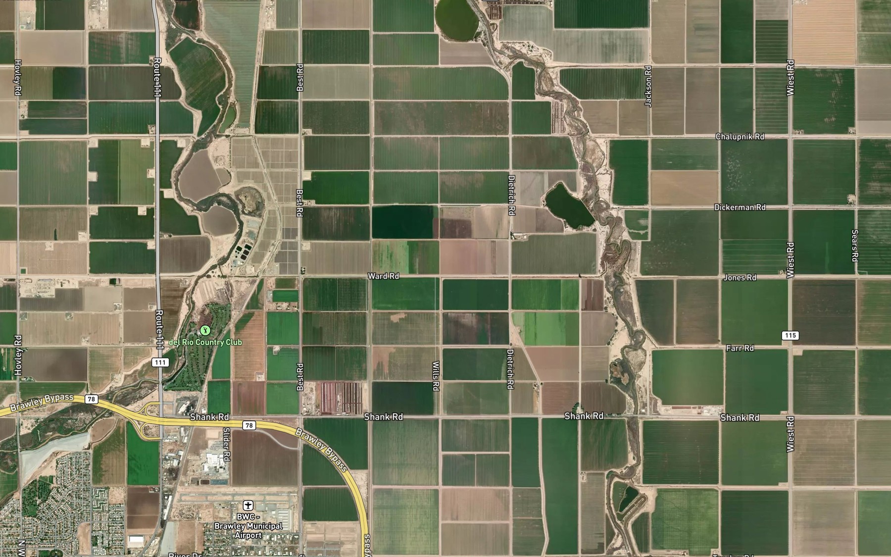 Satellite map of the Darling Drain