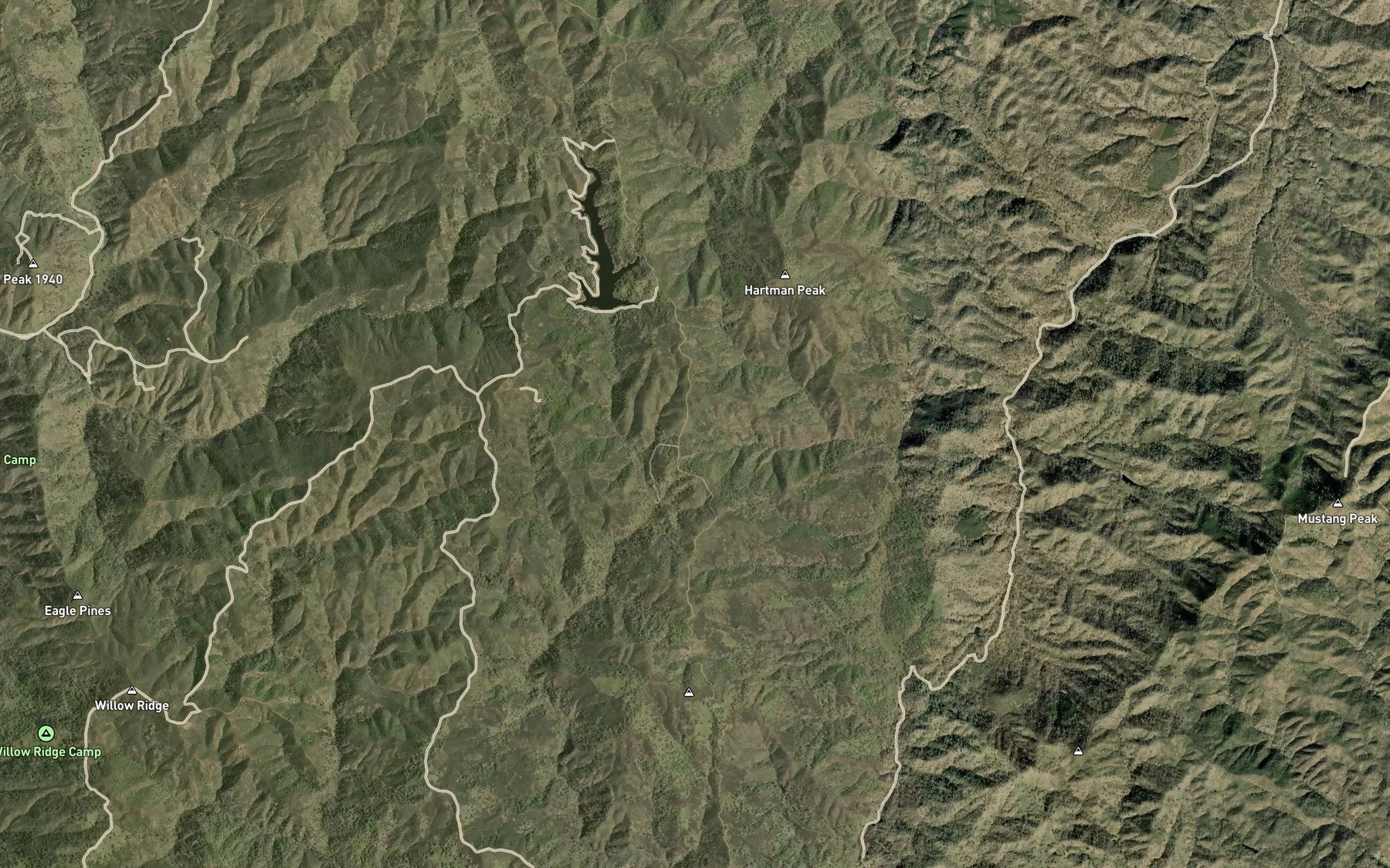 Satellite map of the Board Springs
