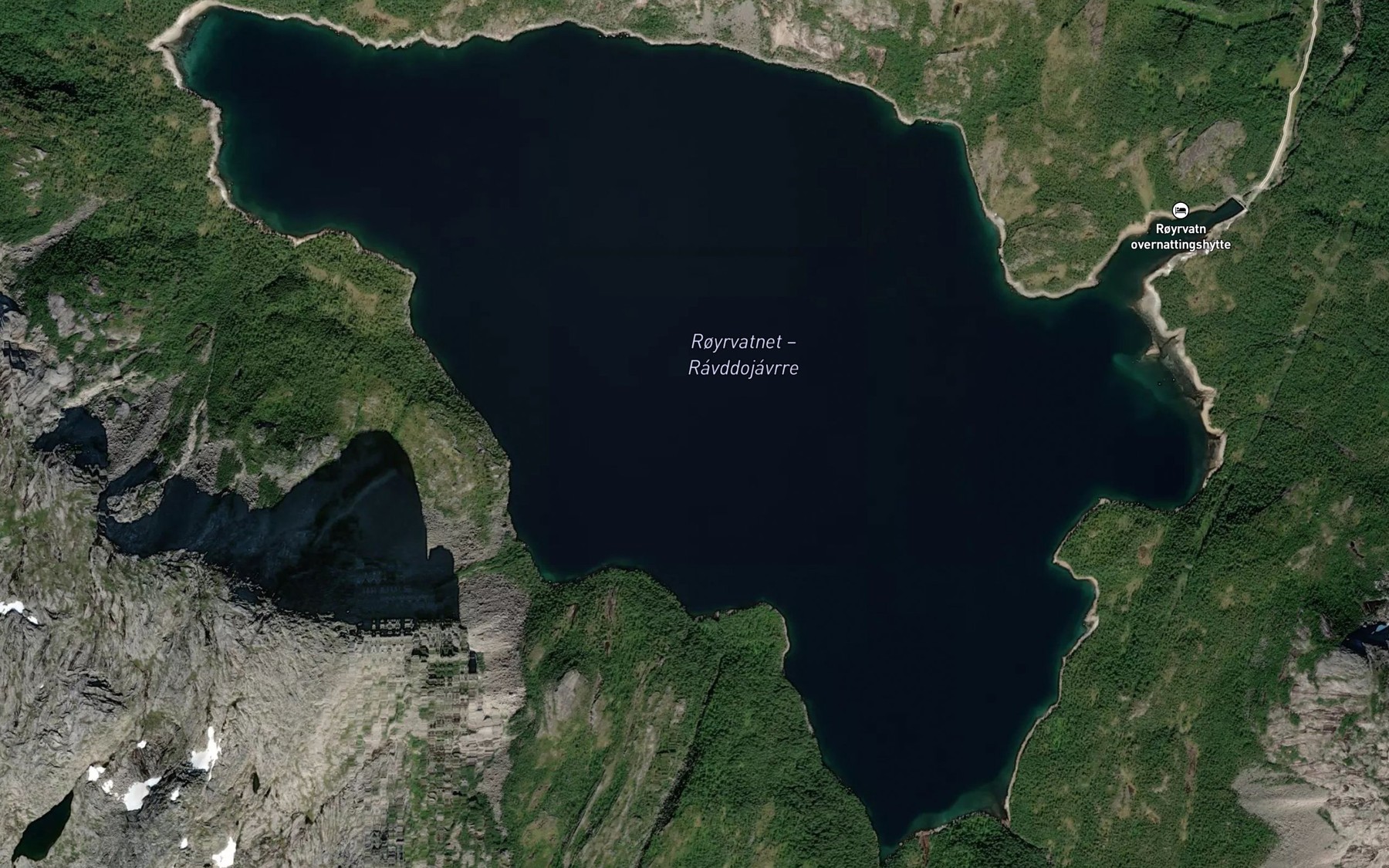 Satellite map of the Royrvatnet
