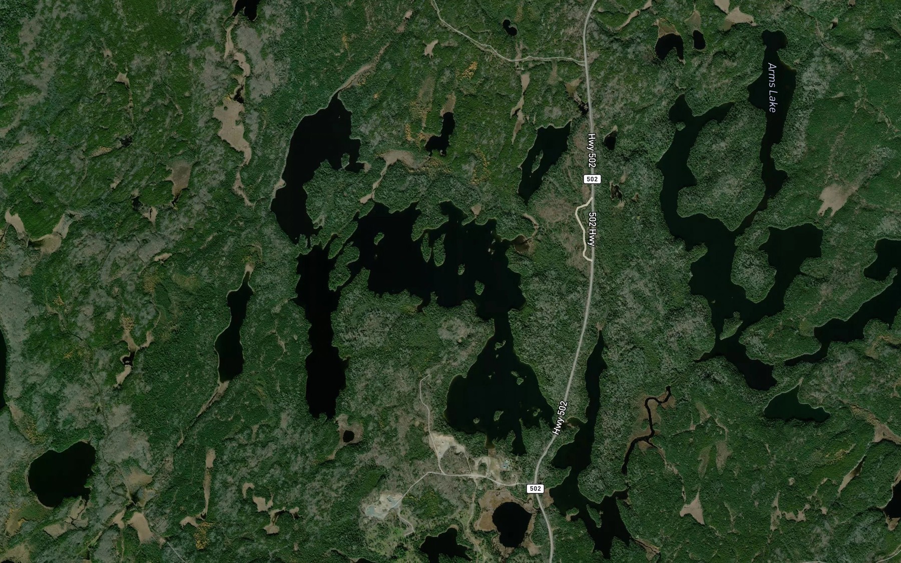 Satellite map of the Vedette Lake