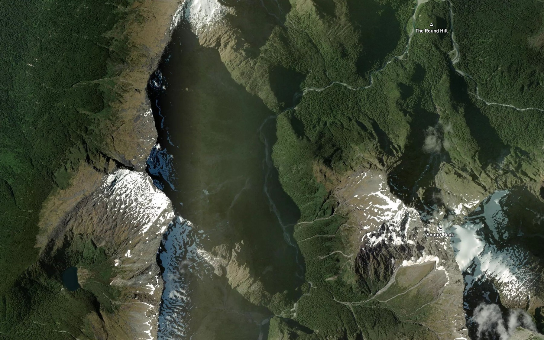 Satellite map of the Tiny Brook