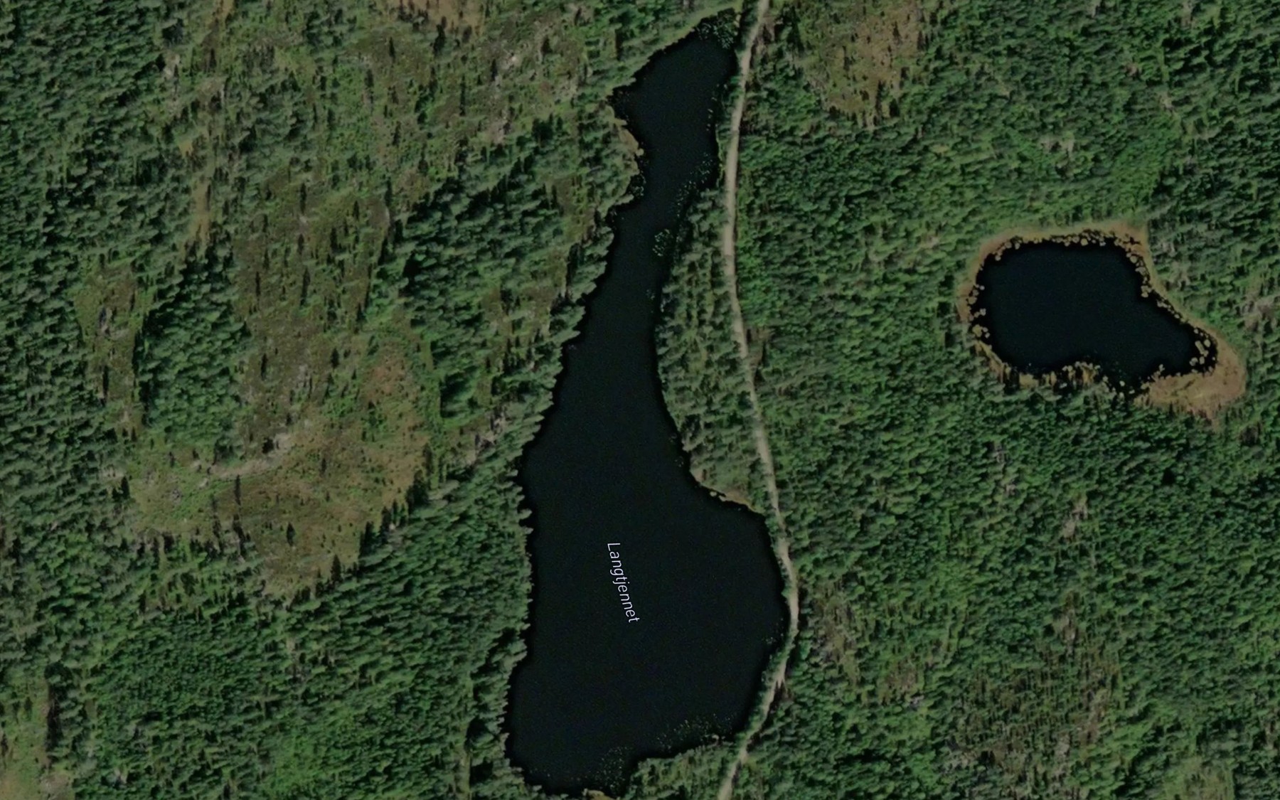 Satellite map of the Langtjern