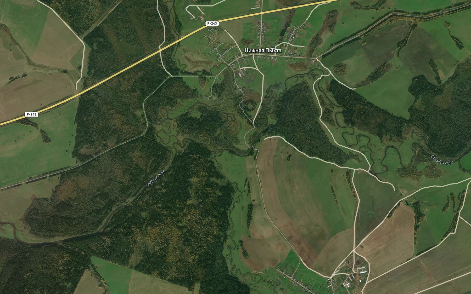 Satellite map of the Pykhta