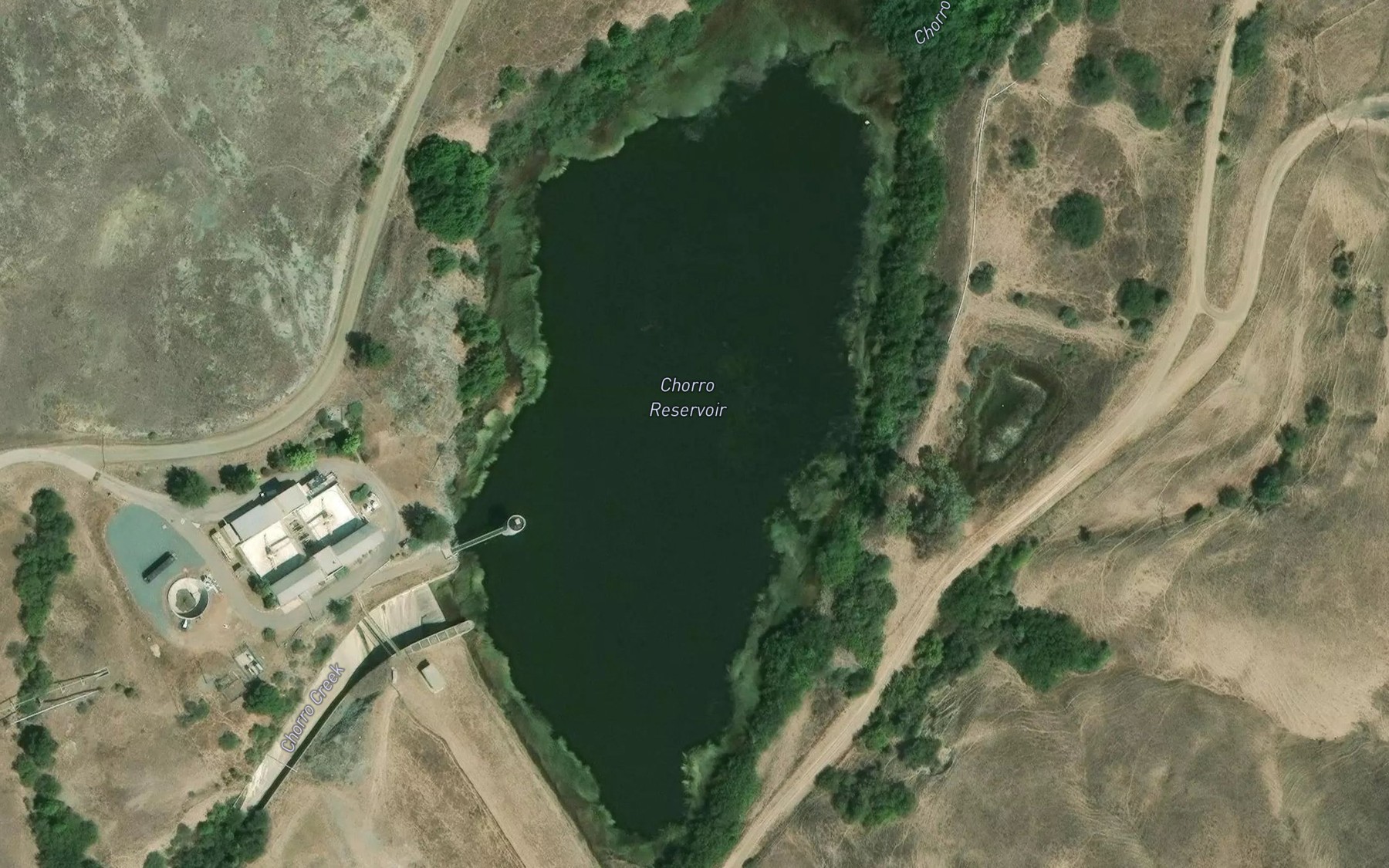 Satellite map of the Chorro Reservoir