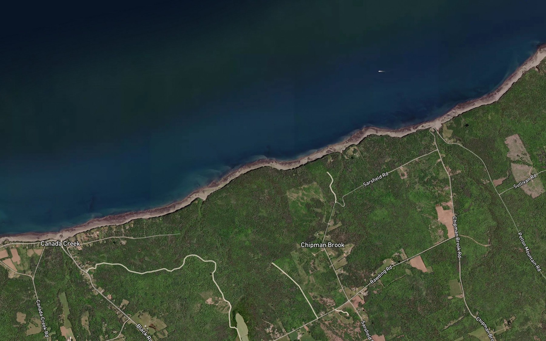 Satellite map of the Dooley Brook