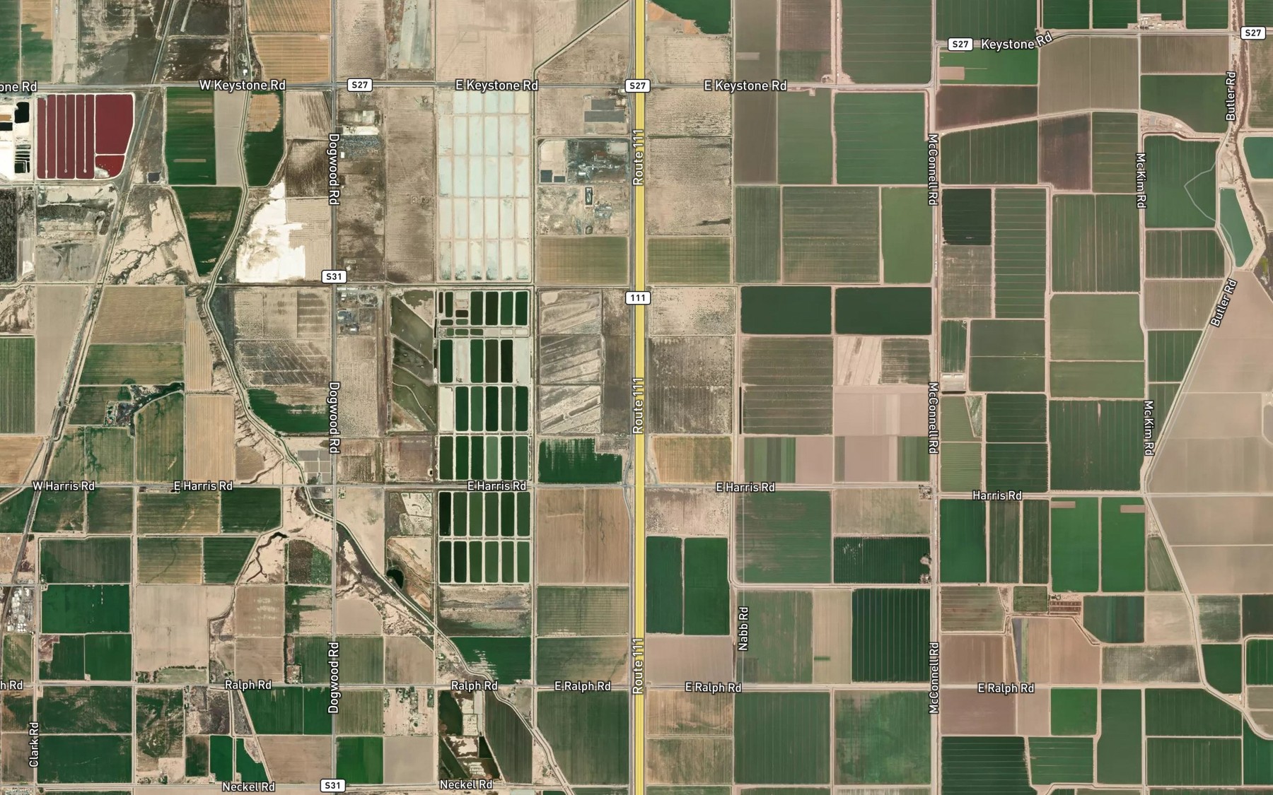 Satellite map of the Rose Drain Three A