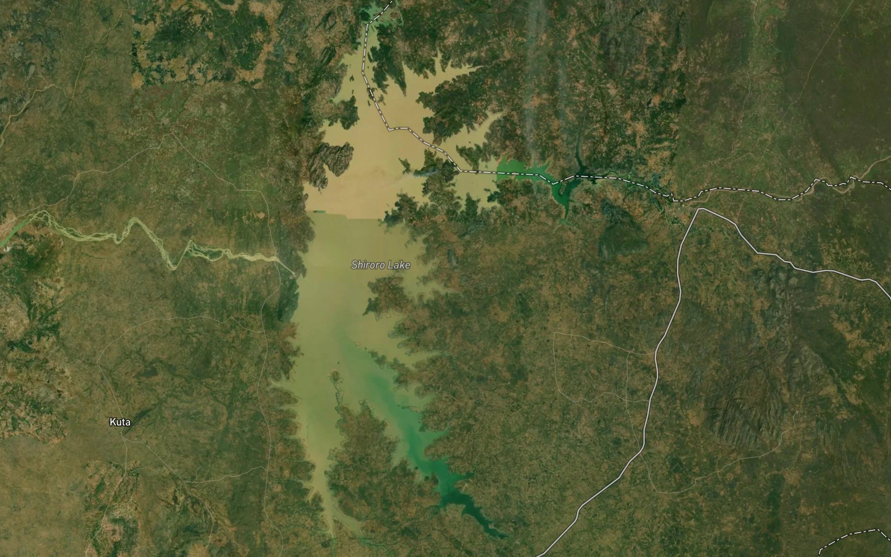 Satellite map of the Shiroro Reservoir