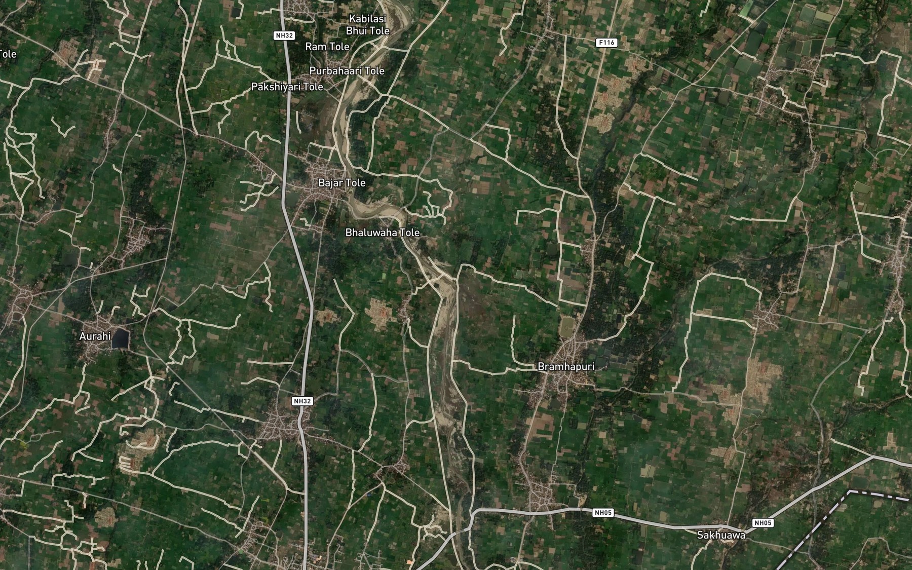 Satellite map of the Bhaisiyahi Paini