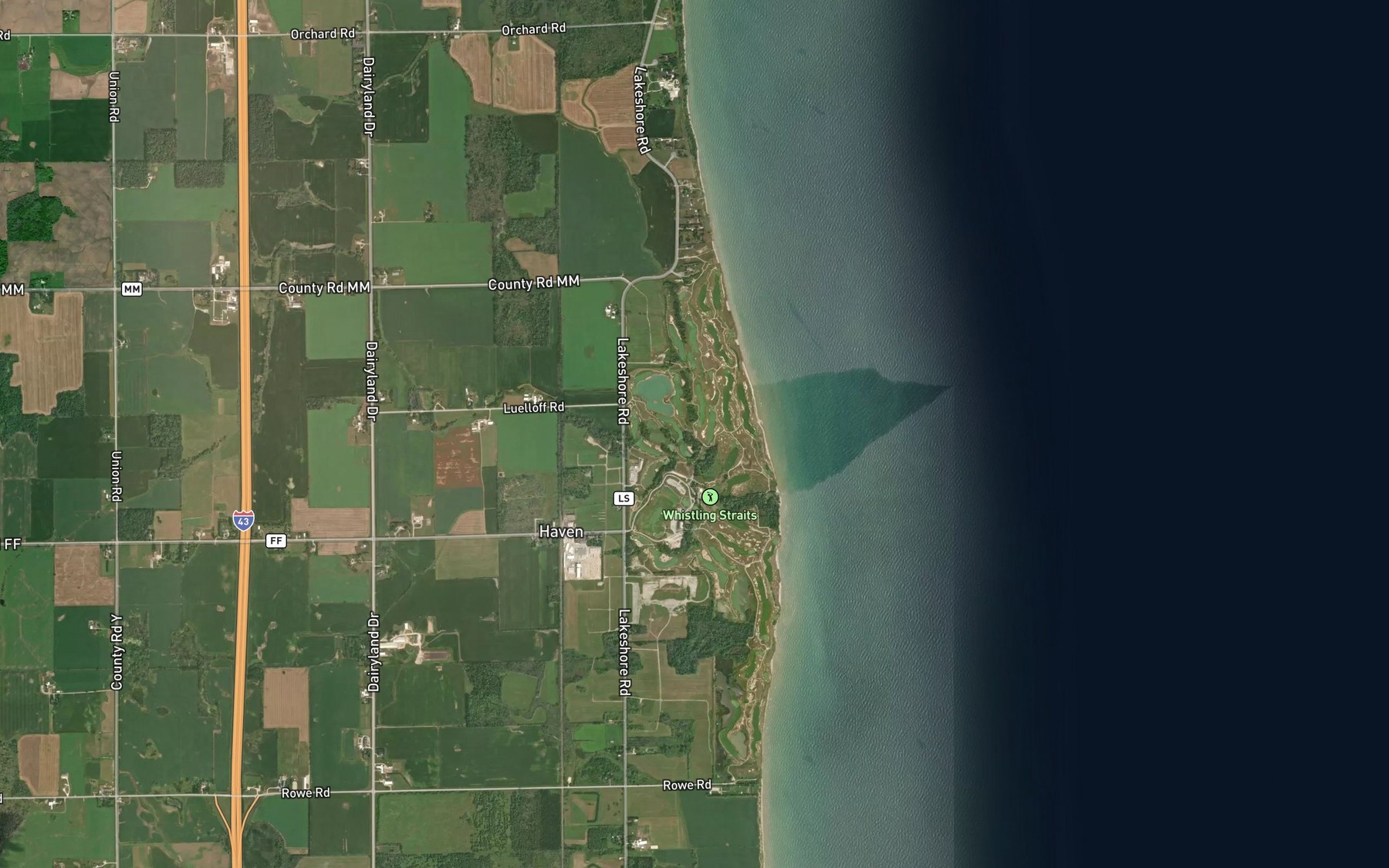 Satellite map of the Meeme Creek