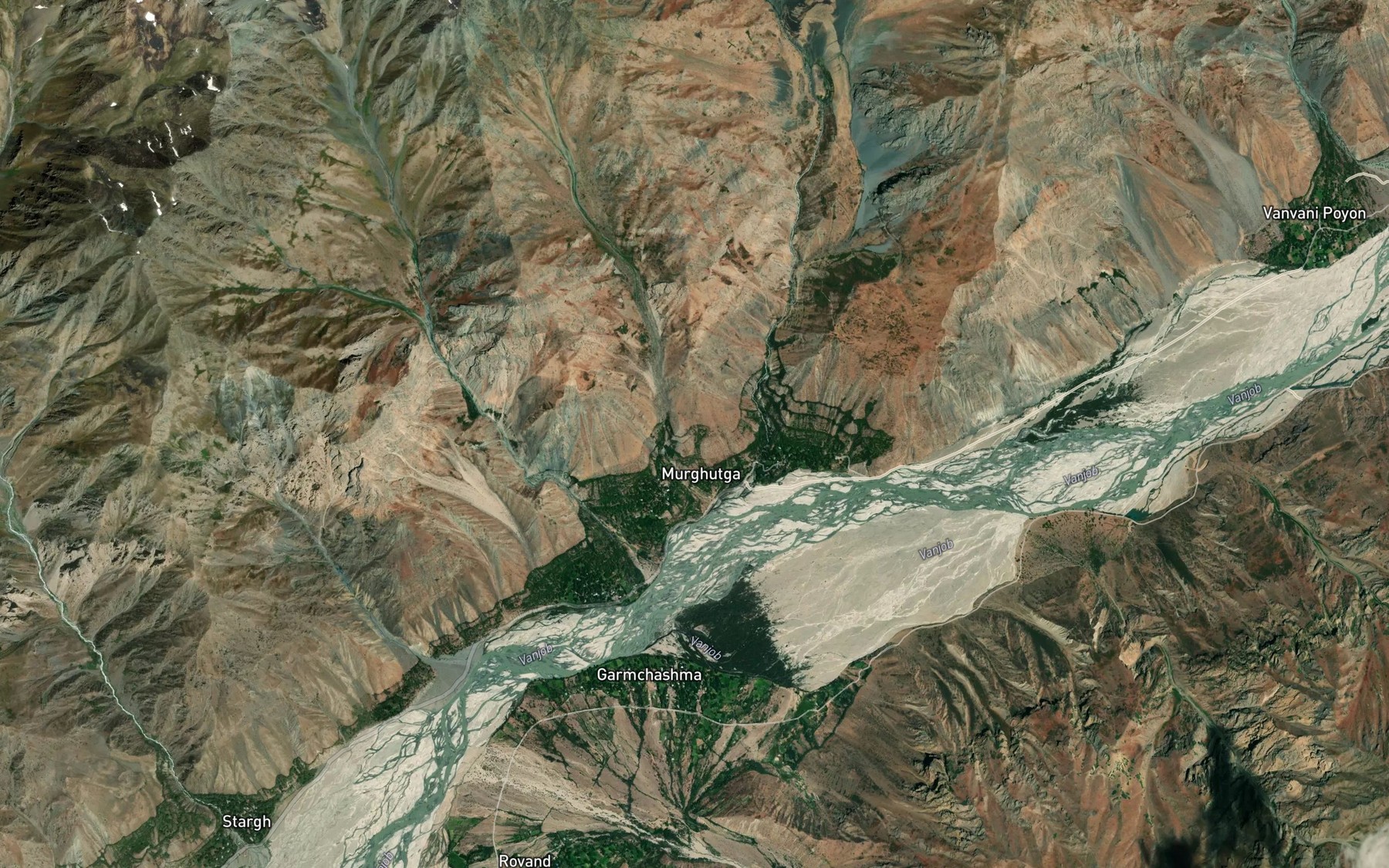 Satellite map of the Chashmai Garmchashma