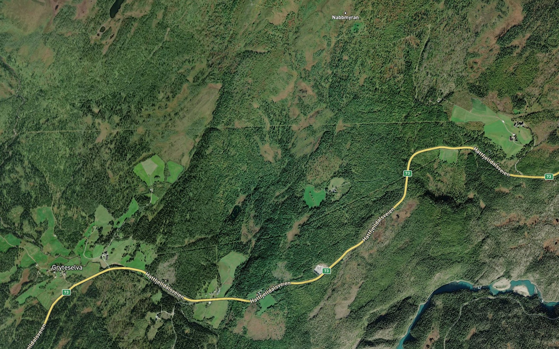 Satellite map of the Tjonndalsbekken